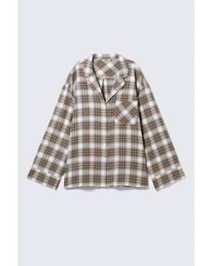 Weekday Relaxed Flannel Pyjama Shirt - Grey
