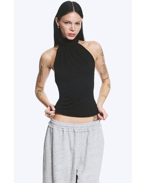 Weekday Drapiertes Neckholder-Top - Schwarz