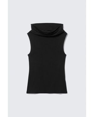 Weekday Sleeveless Funnel Neck Top - Black