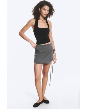 Weekday Strappy Mini Wrap Skirt - Black
