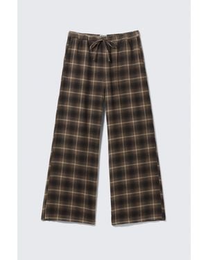 Weekday Wide Flannel Pyjama Trousers - Grey