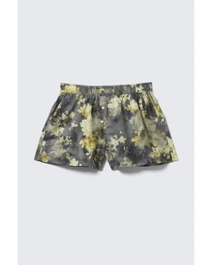 Monki Relaxed Cotton Boxer Shorts - Green