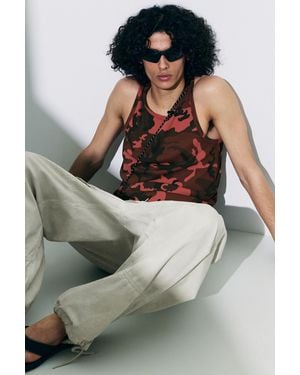 Weekday Graphic Rib Tank Top - Red