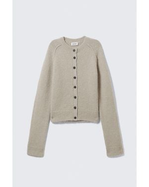 Weekday Weicher Slim-Fit-Cardigan Aus Wollmischung - Natur