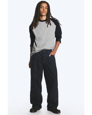 Weekday Astro Mid Rise Loose Baggy Coated Jeans - Black