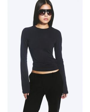 Weekday Long Sleeve Cotton Top - Blue