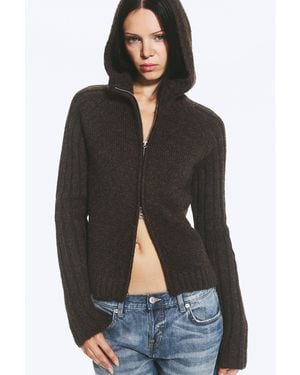 Weekday Knitted Zip Hoodie - Black