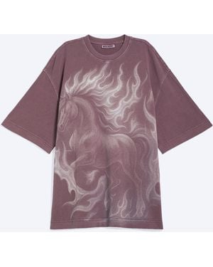 Weekday Weites Oversize-T-Shirt Mit Print - Lila