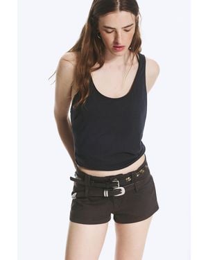 Weekday Mini-Shorts Mit Doppelter Gürtelschlaufe - Schwarz