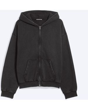 Weekday Schwerer Zip-Hoodie Mit Weiter Passform - Schwarz