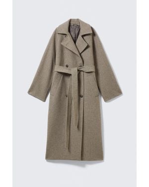 Weekday Kia Oversized Wool-Blend Double-Breasted Coat - Grey