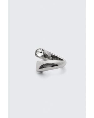 Weekday Open-Band Rhinestone Ring - Blue