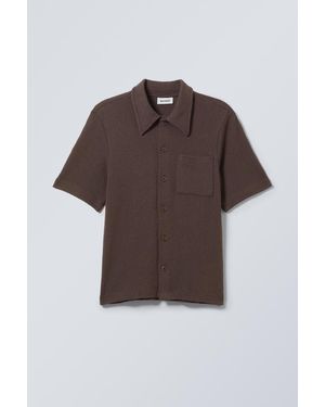 Weekday Shrunken Short Sleeve Shirt - Brown