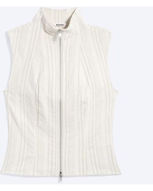 Weekday Sleeveless High‑Neck Zip Top - Blue