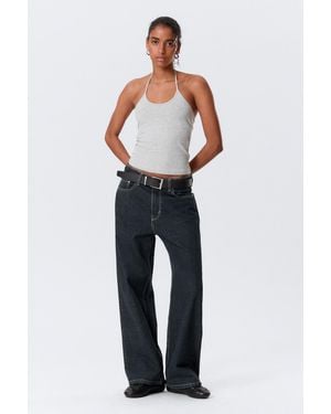 Weekday Missy Low Rise Loose Straight Jeans - White