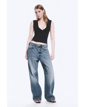 Weekday Missy Low Rise Loose Straight Jeans - Blue