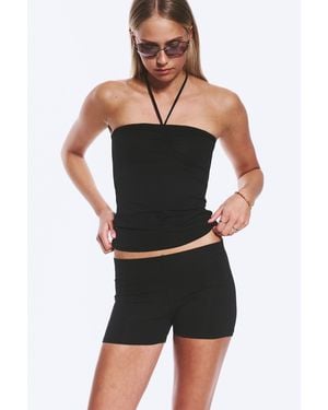 Monki Low Jersey Hotpants - Black