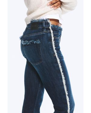 Monki Katsumi Low Rise Frayed Flared Jeans - Blue