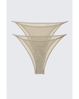 Weekday 2-Pack Mesh Brazilian Briefs - Natural