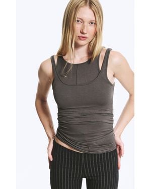 Weekday Figurbetontes Doppellagiges Jersey-Tanktop - Grau