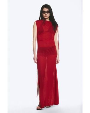 Weekday Sleeveless Boat-Neck Maxi Dress - Red