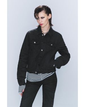 Cheap Monday Cm X Lb Schwarze, Beschichtete -Jeansjacke