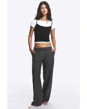 Monki Low Rise Suiting Trousers - Blue