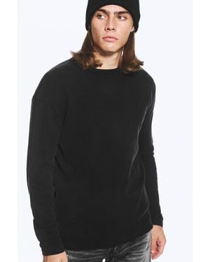 Weekday Relaxed Structured Long-Sleeved T-Shirt - Black