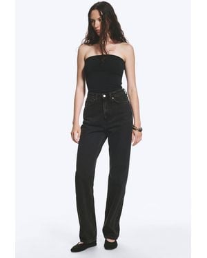 Weekday Rowe Super High Waisted Regular Straight Jeans - White