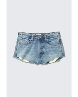 Weekday Maia Mid Rise Denim Hot Trousers - Blue