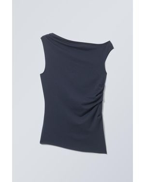 Weekday Drapiertes Top Hera - Blau