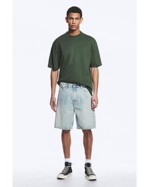 Weekday Galaxy Mid Rise Loose Denim Shorts - Green