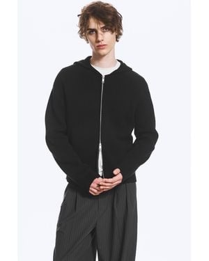 Weekday Zip-Hoodie Aus Strick - Schwarz
