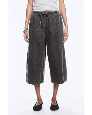 Weekday Low Rise Loose Cropped Trousers - Grey