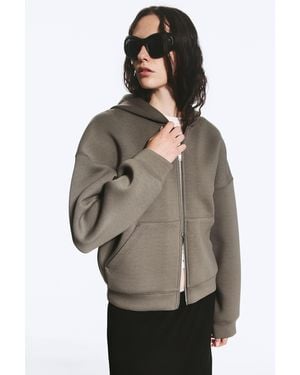 Weekday Oversized Scuba Zip-Hoodie - Grey