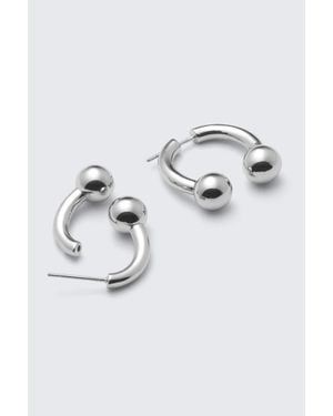 Weekday Sculptural Open-Ended Hoop Earrings - Blue