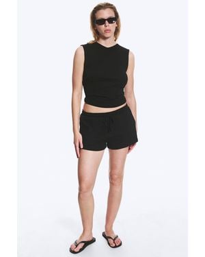 Weekday Frottee-Shorts Mit Normaler Passform - Schwarz