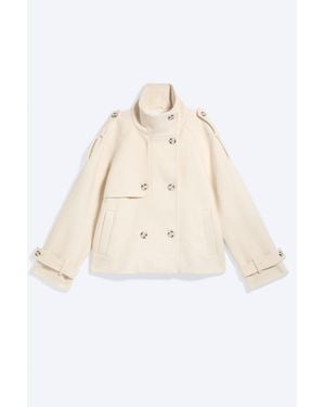 Monki Funnel Neck Jacket - White
