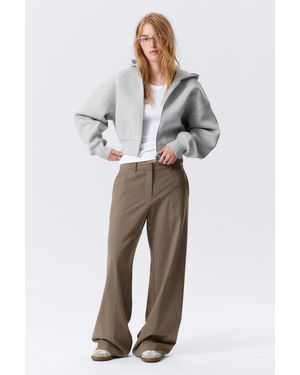 Weekday Low-Waisted Loose Fit Suit Trousers - Natural