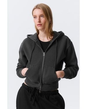 Weekday Fitted Zip Hoodie - Black