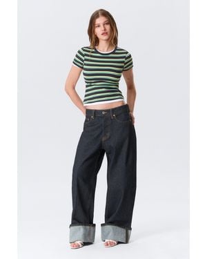 Monki Peggy Low Rise Loose Baggy Jeans - Blue