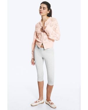 Monki Knitted Zip Cardigan - White