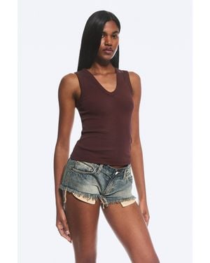 Weekday 2-Pack Ribbed V-Neck Tank Top - Red