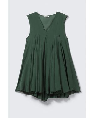 Weekday Flowy V-Neck Mini Dress - Green