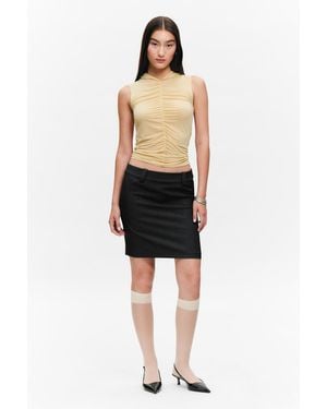 Monki Low Rise Slim Fit Midi Suiting Skirt - Black