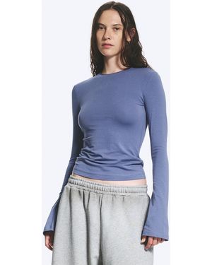 Weekday Long Sleeve Cotton Top - Blue