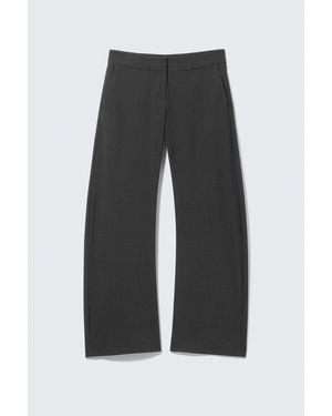Weekday Low-Rise Loose Barrel Suiting Trousers - Blue