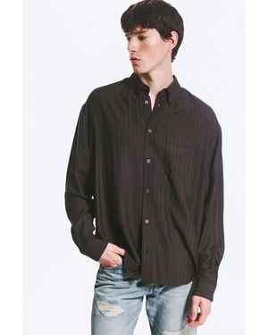 Weekday Loose Long-Sleeved Button-Down Shirt - Multicolour