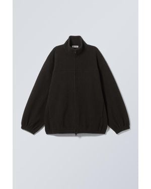 Weekday Fleecejacke Mit Reißverschluss - Schwarz