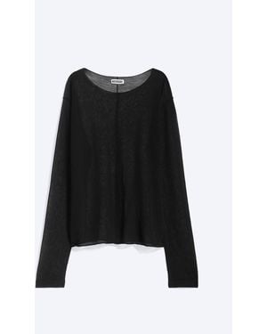 Weekday Lockerer, Transparenter Strickpullover - Schwarz